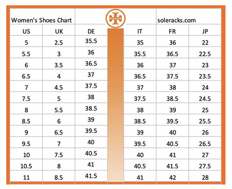 tory burch size chart for women.